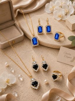 SUGARFRILL - Gold Plated Cubic Zirconia Multi-Colour Jewellery Set