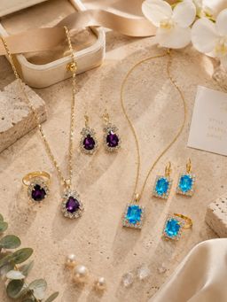 SUGARFRILL - Gold Plated Cubic Zirconia Multi-Colour Jewellery Set