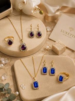 SUGARFRILL - Gold Plated Cubic Zirconia Multi-Colour Jewellery Set