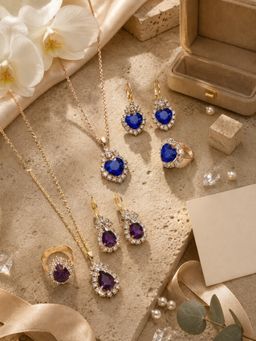 SUGARFRILL - Gold Plated Cubic Zirconia Multi-Colour Jewellery Set