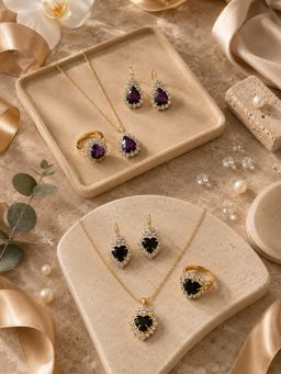 SUGARFRILL - Gold Plated Cubic Zirconia Multi-Colour Jewellery Set