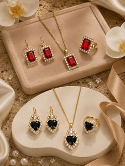 SUGARFRILL - Gold Plated Cubic Zirconia Multi-Colour Jewellery Set