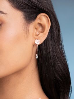 Shaya by CaratLane - Blush Flower Earrings In 925 Silver
