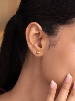 Shaya by CaratLane - Deep Ocean Earrings In Gold-Plated 925 Silver