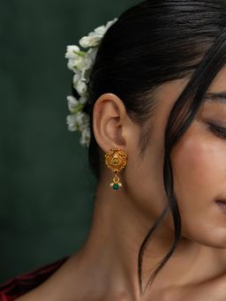 Shaya by CaratLane - Akshaya Earrings In Gold Plated 925 Silver
