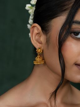 Shaya by CaratLane - Smriti Jhumka Earrings In Gold Plated 925 Silver