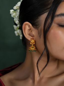 Shaya by CaratLane - Srishti Jhumka Earrings In Gold Plated 925 Silver