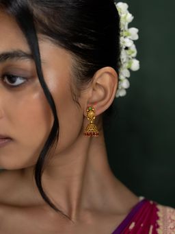 Shaya by CaratLane - Anika Jhumka Earrings In Gold Plated 925 Silver