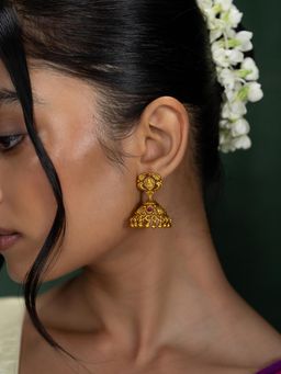 Shaya by CaratLane - Aira Jhumka Earrings In Gold Plated 925 Silver