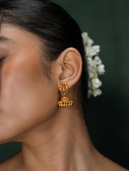 Shaya by CaratLane - Manya Jhumka Earrings In Gold Plated 925 Silver