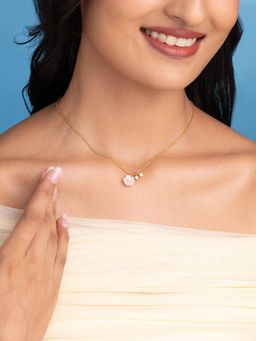 Shaya by CaratLane - Blush Flower Necklace In 925 Silver