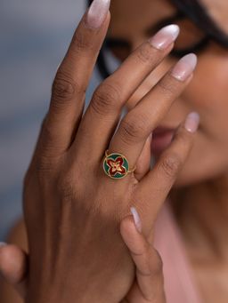 Shaya by CaratLane - Sajke Ring In Gold Plated 925 Silver