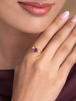 Shaya by CaratLane - Cluster Ring In Gold-Plated 925 Silver