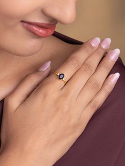 Shaya by CaratLane - Peacock Blue Ring In Gold-Plated 925 Silver
