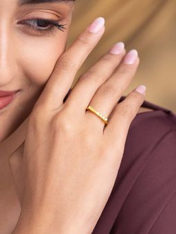Shaya by CaratLane - Subtle Gold-Plated Ring In 925 Silver