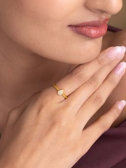 Shaya by CaratLane - Shimmer Ring In Gold-Plated 925 Silver
