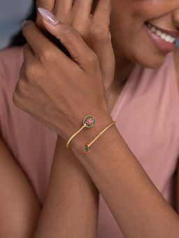 Shaya by CaratLane - Noor Cuff Bracelet In Gold Plated 925 Silver
