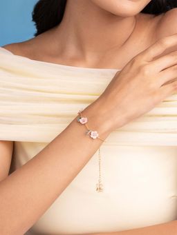 Shaya by CaratLane - Blush Flower Bracelet In 925 Silver