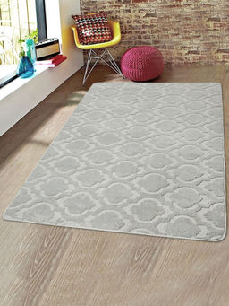 Saral Home - Grey Microfiber Anti Skid Carpet 120x180 Cm