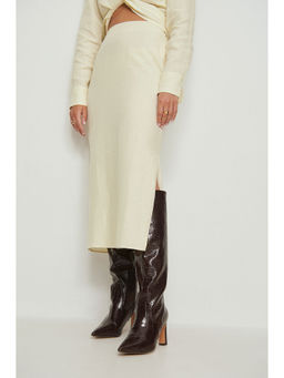 NA-KD - Midi Skirt-Light Beige
