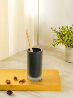 Pure Home + Living - Black Frosted Glass Tumbler