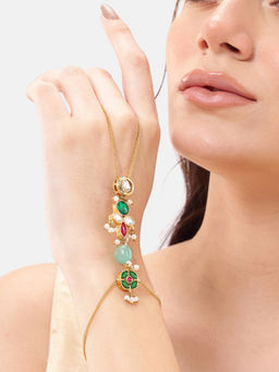 Nuyug - Multi-Color Brass Gold Plated Bracelet