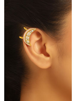 Nuyug - White Chaand Jhalak Top Clip Bugadi Earrings