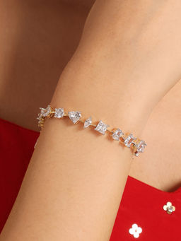 Nuyug - American Diamond White Stone Radiant Luxe Bracelet