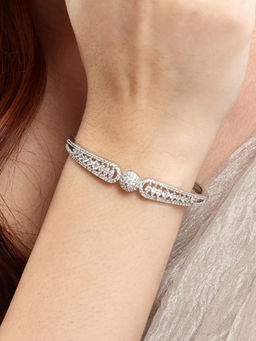 Nuyug - American Diamond Glowy Sphere Silver Bracelet