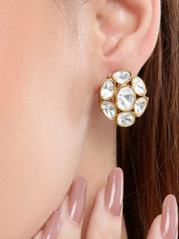 Nuyug - 22K Gold Plated Eterno Kundan Stud Earrings