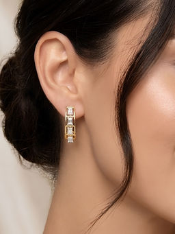 Nuyug - Baguette Cut Crawler Drop Earrings