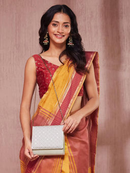 Fabindia - Green Silk Blend Clutch (M)