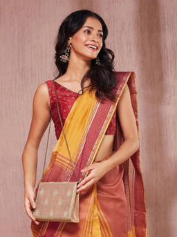 Fabindia - Beige Silk Blend Clutch (L)