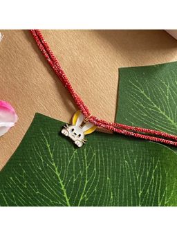 Digital Dress Room - Gold Plated Rabbit Charm Rakhi For Raksha Bandhan