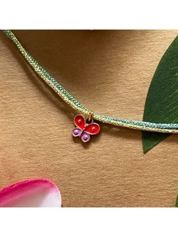 Digital Dress Room - Gold Plated Mini Butterfly Charm Rakhi For Raksha Bandhan