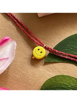 Digital Dress Room - Yellow Smiley Charm Rakhi For Raksha Bandhan