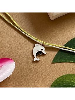 Digital Dress Room - Gold Plated Dolphin Charm Rakhi For Raksha Bandhan