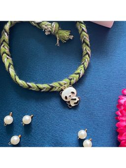 Digital Dress Room - Gold Plated Panda Charm Rakhi For Raksha Bandhan