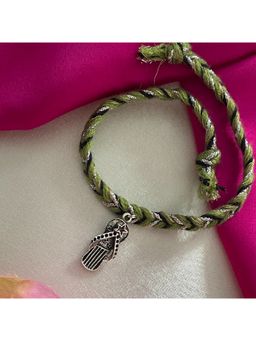 Digital Dress Room - Oxidised Silver Plated Slippers (Chappal) Charm Rakhi For Raksha Bandhan