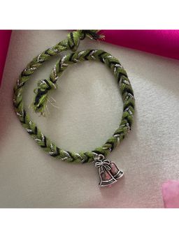 Digital Dress Room - Oxidised Silver Plated Jingle Bell Charm Rakhi For Raksha Bandhan