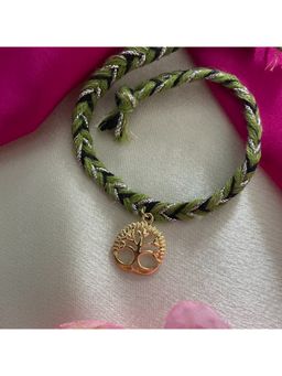 Digital Dress Room - Gold Plated Tree Of Life Charm Rakhi For Raksha Bandhan