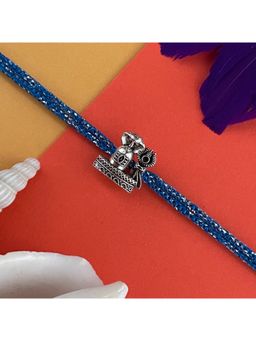Digital Dress Room - Silver Plated Lord Shiva-Pindi/Trishul Charm Rakhi For Raksha Bandhan