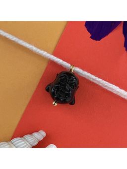 Digital Dress Room - Gold Plated Laughing Buddha Charm Rakhi For Raksha Bandhan