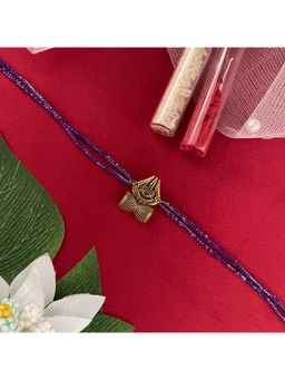 Digital Dress Room - Gold Plated Trishul/Damru Pendant Rakhi For Raksha Bandhan