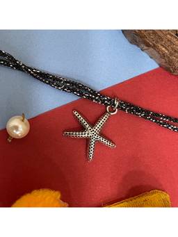 Digital Dress Room - Silver Plated Starfish Charm Rakhi For Raksha Bandhan