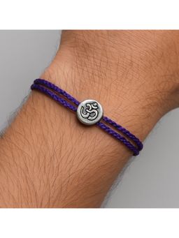 Digital Dress Room - Silver Plated Om Swastik Charm Thread Rakhi For Raksha Bandhan