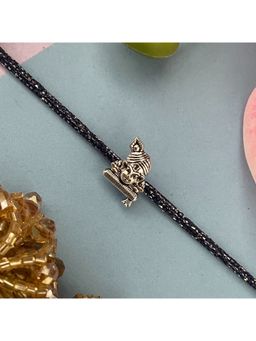 Digital Dress Room - Silver Plated Lord Krishna Pendant Thread Rakhi For Raksha Bandhan