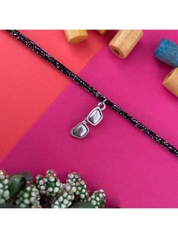 Digital Dress Room - Silver Plated Sun Glasses Charm Pendant Thread Rakhi For Raksha Bandhan