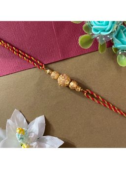 Digital Dress Room - Gold Plated Ball Design Pendant Rakhi For Raksha Bandhan