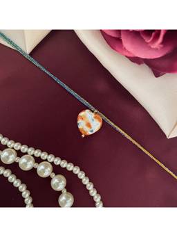 Digital Dress Room - Stone Heart Charm Rakhi For Raksha Bandhan